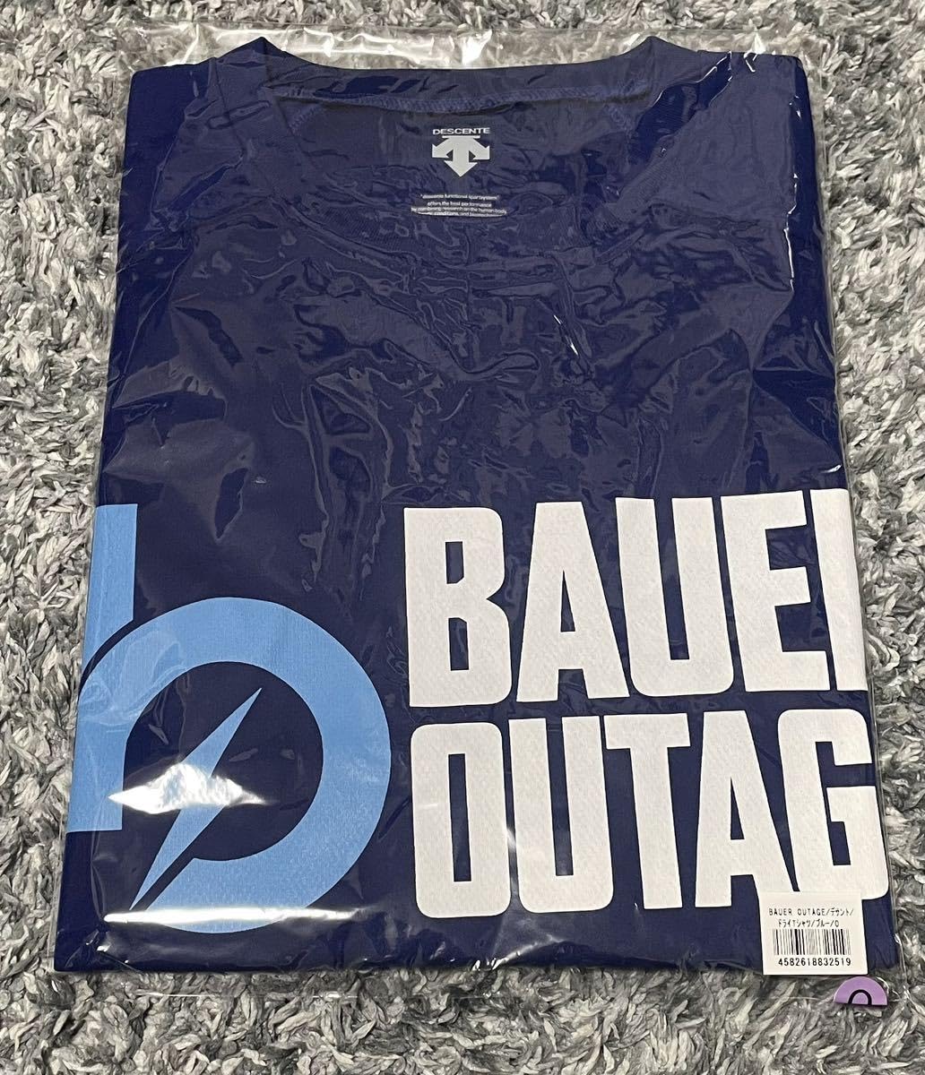 DeNAベイスターズ★バウアー　OUTAGE CATCH UP Tシャツ　ブルー DeNAベイスターズ☆バウアーOUTAGE CATCH UP Tシャツブルー